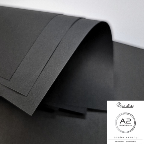Crafty Czarny Papier Artystyczny A2 160g 10 Arkuszy