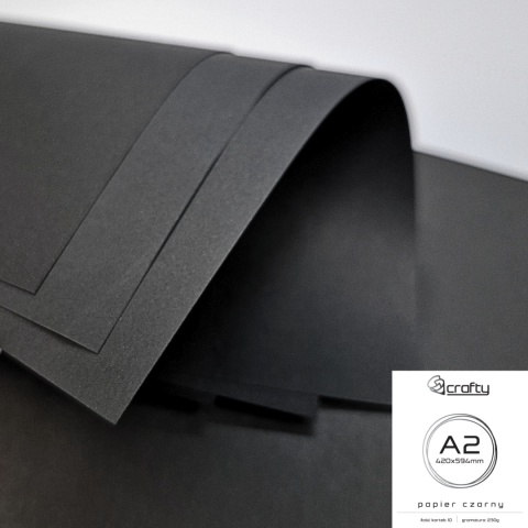 Crafty Czarny Papier Artystyczny A2 230g 10 Arkuszy